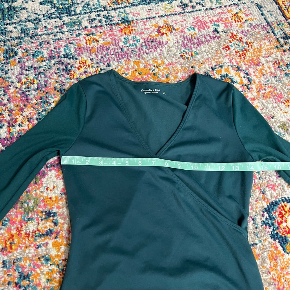 A & F Forest Green Wrap Bodysuit Long Sleeve Top‎ - Picture 11 of 11
